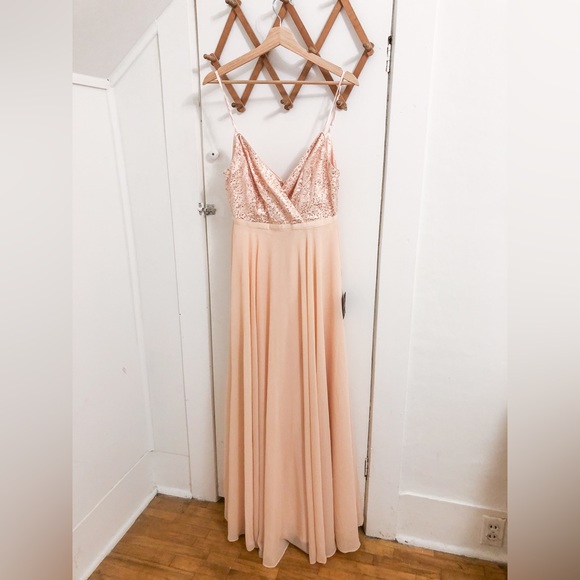 NWT Lulus Memorable Mystique Champagne Sleeveless Sequin Maxi Dress - Picture 4 of 16